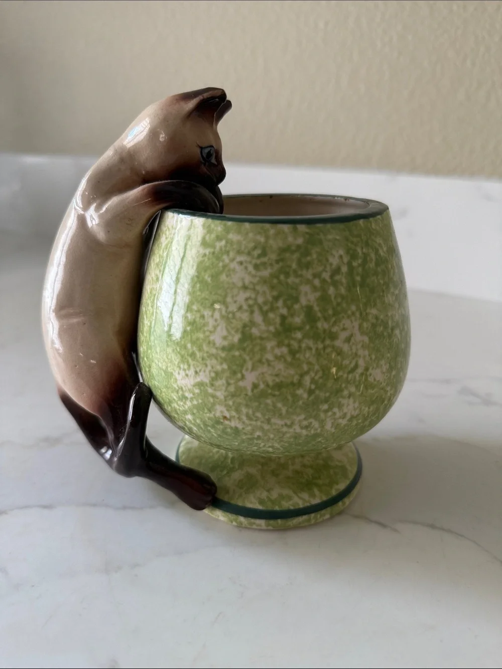 Vintage Siamese Cat on Cup